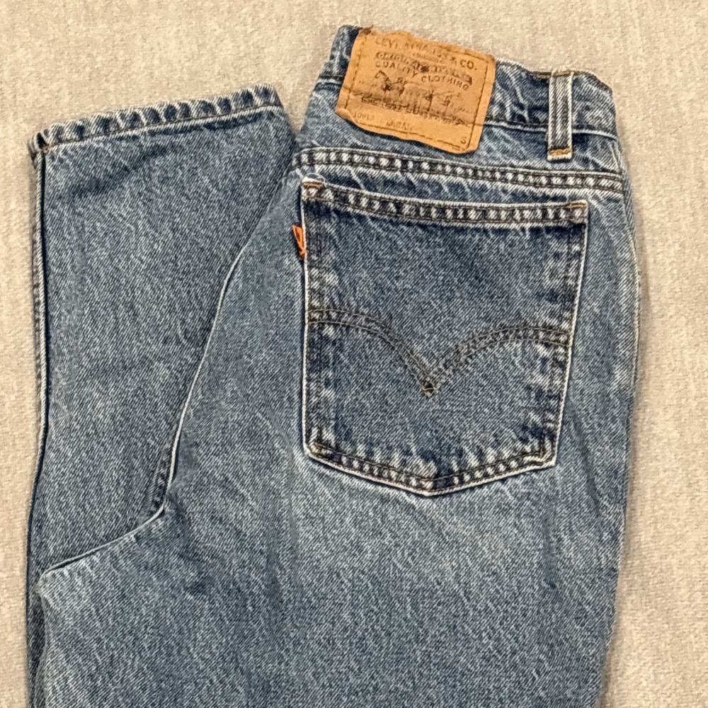 VTG Levi's 921 Jeans Womens 8 Blue Faded Orange Tab Tapered Fit High Rise 90s